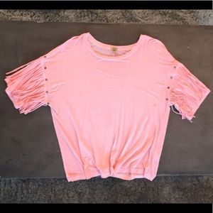 True Craft double layered sleeves with fringe